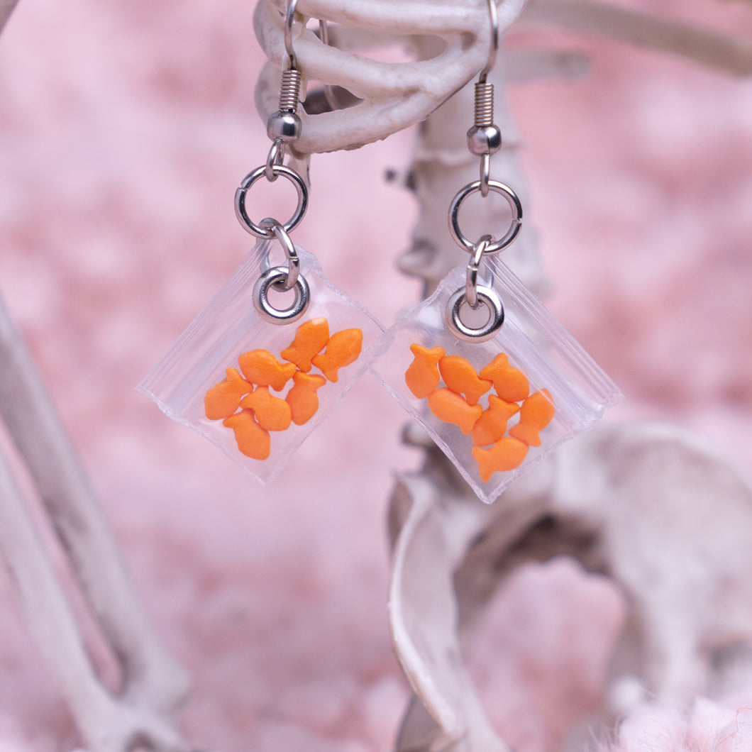 Goldfish Snack Bag Earrings