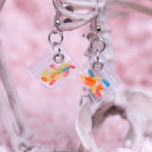Load image into Gallery viewer, Gummy Worm Snack Bag Earrings
