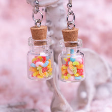 Load image into Gallery viewer, Sour Gummy Worm Jar Earrings
