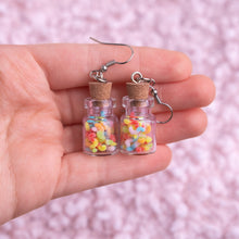 Load image into Gallery viewer, Sour Gummy Worm Jar Earrings
